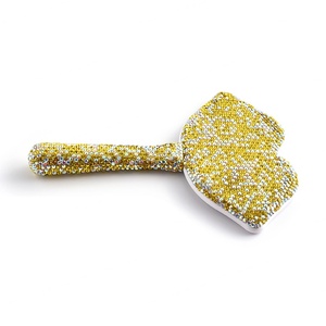 Hot Selling Sexy Lady Lip Shape Full Diamond Bling Bling Luxury Vanity <b>Compact</b> <b>Mirror</b> With Handle - Product Image 5