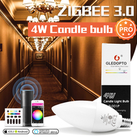 Ampoule LED intelligente Gledopto, dimmable, E14 E12, ampoule Edison intelligente Zigbee RGB CCT 4W, ampoule LED intelligente en forme de bougie