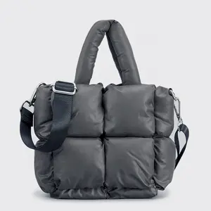 CHANGRONG Custom Women Large Quilted Puffer Handbag Nylon Puffer Shoulder Bag