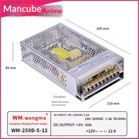 Boîtier d'alimentation pour console de jeu WM-250D-5-12, transformateur, sortie DC 5V/12V