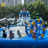 Toboggan aquatique gonflable WODI de qualité commerciale en PVC de 0,55 mm avec toboggan gonflable détachable pour enfants et adultes, OEM disponible