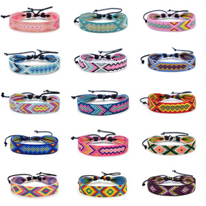 Ethnic Nepalese Geometric Woven Friendship Bracelets Aztec Tribal Pattern Handmade Braided <b>String</b> Bracelets - Product Image 1