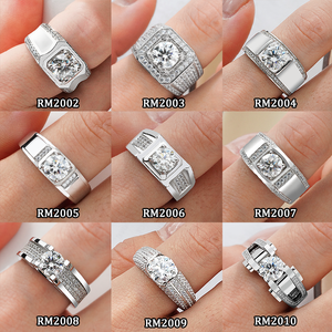 1ct2ct3ct5ctD VVS1 모이사나이트 925 실버 남자 반지 힙합 남자 실버 반지 - Product Image 5