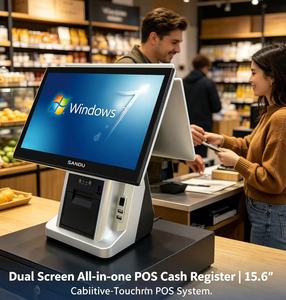 Sistema de Punto de Venta Todo en Uno <span class=keywords><strong>SANDU</strong></span> S2 2023 para Supermercados y Restaurantes, Caja Registradora con Intel I3, Pantalla LED de 15.6 Pulgadas, Bluetooth/Wi-Fi - Product Image 3