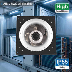 Kipas Sentrifugal Mundur EC LONGWELL OEM 400mm Efisiensi Tinggi 15000 CFM 400V IP55 untuk Sistem AHU HVAC - Product Image 1
