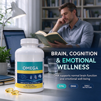 Gélules d'huile de poisson oméga 3 haute puissance OEM 690 mg avec EPA et DHA pour la santé cardiaque, la fonction cérébrale et le soutien immunitaire