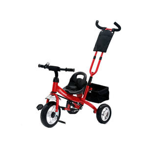 Cadre 2 en 1 en plastique et acier pour tout-petits avec poignée et barre de poussée Tricycle à 3 roues pour enfants de 2 à 4 ans - Product Image 1