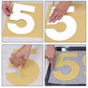 Pochoirs de gâteaux en lettres et chiffres, découpe Laser, outil de décoration de pâtisserie en PET, 10 pièces - Product Image 2