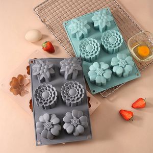 Top Seller Silicone Flower Soap and <b>Cake</b> Mold 6 Cavity 3D Baking Pan for Soap Chocolate Muffin BPA Free - Product Image 4