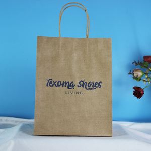 Customizable Printed Logo White Shopper Shopping Gift Wine Food Takeaway <b>Paper</b> <b>Packaging</b> Bag for Eyeglasses Store - Product Image 3