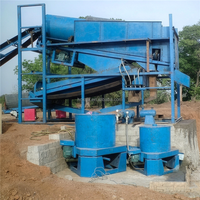 Installation de Lavage d'Or Portable de 200 Tonnes par Heure, Équipement Complet d'Extraction d'Or Alluvionnaire avec Sluice et Concentrateur Centrifuge