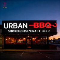 Enseigne de magasin personnalisée avec nom LED, panneau d'affichage imperméable, lettres en métal acrylique 3D avec éclairage frontal, logo de pizzeria LED pour entreprise