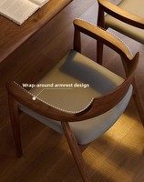 Chaise de salle à manger en bois de frêne nordique - Chaise à dossier minimaliste style Président Kennedy Hiroshima pour restaurant, conférence et négociation