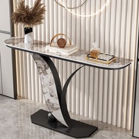 Meubles de salon table d'entrée dorée table console d'entrée table d'entrée moderne en acier inoxydable tables console en marbre de luxe