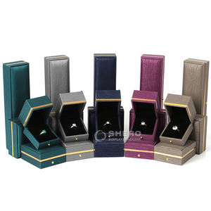 กล่องใส่เครื่องประดับหนัง PU สีน้ำเงินแบบขายส่ง พร้อมโลโก้สั่งทำได้ สำหรับสร้อยคอ กำไล ต่างหู แหวน - Product Image 2