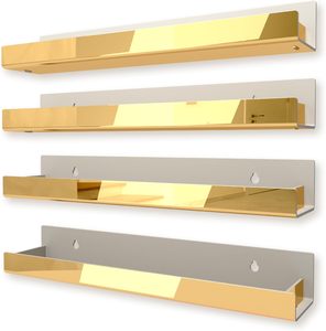 Estantes acrílicos reflectantes dorados, estantes dorados, gafas de sol modernas, estante de almacenamiento de juguetes <span class=keywords><strong>con</strong></span> imagen de aceite esencial - Product Image 1