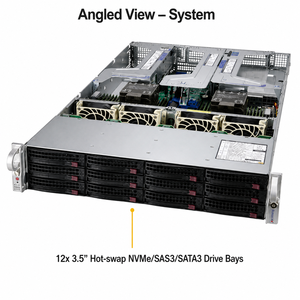 Serveur Ultra 2U Supermicro Sys-620u-tnr, double processeur Xeon, 12 baies NVMe SAS, DDR4, PCIe 4.0, GPU, HPC, centre de données d'entreprise, Sys-620u-tnr - Product Image 5