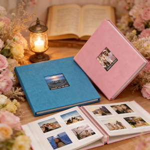 Albums photo Lerp& 40 pages en tissu <span class=keywords><strong>de</strong></span> lin, grande taille 26,5*29 cm, pour photos <span class=keywords><strong>de</strong></span> 3/4/5/6/7/8 pouces, pages intérieures autocollantes - Product Image 1