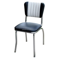 (SP-LC292) Chaises anciennes de meubles commerciaux jaune orange américains des années 1950 Chaise de salle à manger en cuir