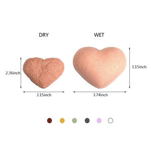 Éponge <span class=keywords><strong>Konjac</strong></span> à cœur, exfoliante pour le visage, 100% naturelle, en forme de cœur, emballage personnalisé, biologique, 1 pièce - Product Image 2