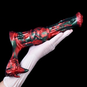 Dildo anal grande con nudos de fantasía, colorido, con forma de animal, de caballo, plug anal con ventosa, dildo alienígena para hombres y mujeres - Product Image 6