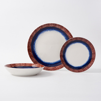 Vente en gros d'assiettes en céramique écologiques de style japonais, ensembles de vaisselle, ustensiles en porcelaine au design classique pour la maison, hôtels, camping
