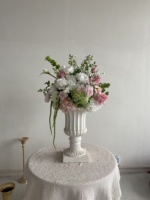 Bouquet de fleurs artificielles pour mariage, rose et hortensia, 60 cm, grand arrangement floral artificiel pour la réception, l'allée et la décoration de fête