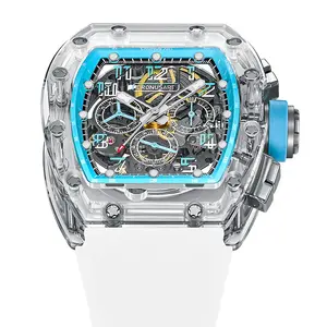 Hot Selling Horloge Mechanisme Automatische Saffier Glas 10atm Waterdicht Skelet Mechanisch Horloge Sei Ko Mechanisch Horloge Te Koop