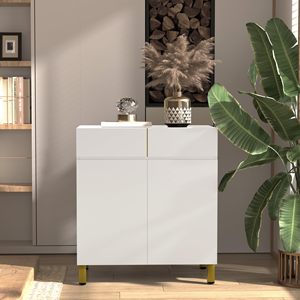 Grande/haute maison pour animaux de compagnie durable, meuble moderne en métal et bois pour litière XL avec tiroir et armoire latérale - Product Image 3