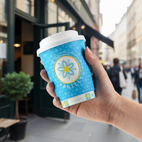Gobelets en papier jetables personnalisés pour café à emporter, gobelets en papier à double paroi blancs pour thé et café, pour boissons chaudes, avec couvercle torsadé