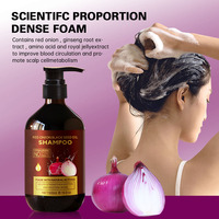 Set sampo dan kondisioner biji hitam bawang merah OEM Gloss pelembap mengurangi gatal kulit kepala Set Perawatan Rambut