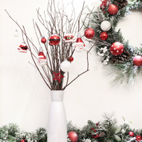 EAGLEGIFTS Boules de Noël Incassables Rouges et Blanches Claires, 30-170mm, 70 Pièces, Ornements en Plastique pour Sapin d'Intérieur
