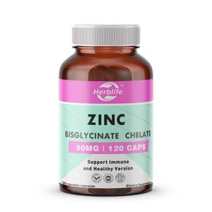 Venta Caliente OEM - Personalizable - Bisglicinato de Zinc Quelado 50 Mg - 120 Cápsulas Vegetarianas - Sin Gluten y Sin OMG - Product Image 1