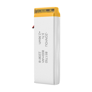 저렴한 가격 공장 851750 리포 배터리 셀 충전식 800mAh 리튬 폴리머 배터리 (애견 훈련기, 전자책, 캠핑 라이트용) - Product Image 2