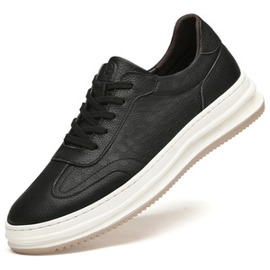 Zapatos Deportivos Casuales para Hombre 2026, Cómodos, de Piel Vacuna, con Suela Gruesa, Blancos, a la Moda - Product Image 2