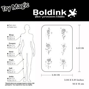 Boldlink - Pegatinas <span class=keywords><strong>de</strong></span> Tatuajes Florales Personalizadas <span class=keywords><strong>de</strong></span> Nuevo Diseño, Resistentes al Agua y al Sudor, 15 Días / 2 Semanas, <span class=keywords><strong>Precio</strong></span> al por Mayor - Product Image 3