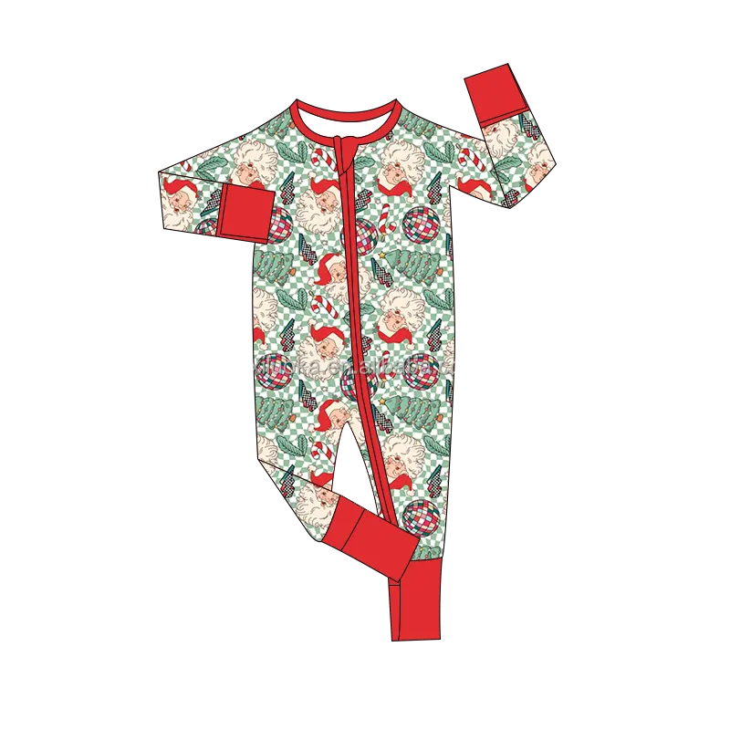Christmas Design Bamboo Sleeper Newborn Kids Bamboo Viscose Jumpsuit Baby Pajamas Clothes