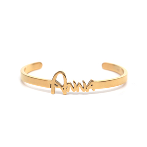 18K Gold Plated Custom <strong>Name</strong> <strong>Personalised</strong> Bangle <strong>Bracelet</strong> for Kids - Product Image 1