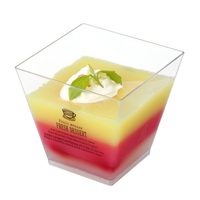 Tasse à dessert en plastique de 7.4oz en gros tasse à pouding en plastique de qualité alimentaire tasse à collation