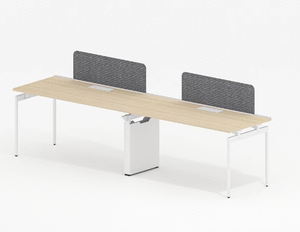 Escritorio de Oficina Modular Convertible para 4 Personas, Panel Extensible, Mueble de Oficina con Acabado en Madera, Altura Ajustable - Product Image 3