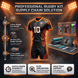 Completo <span class=keywords><strong>Kit</strong></span> Uniforme Rugby Uomo Personalizzabile per Squadre e Club - Maglia e Pantaloncini Sublimati per Rugby e Football - Vendita all'Ingrosso - Product Image 2