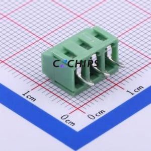 DB125-3.81-3P-GN-S Screw Terminal Block Through hole Component (THT),P=3.81mm Connector 1x3P 3.81mm Green Through Hole - Product Image 1