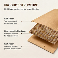 Sacs d'expédition auto-scellants en papier kraft écologique et recyclable JIJID, avec soufflet et rembourrage alvéolé, pour envois postaux
