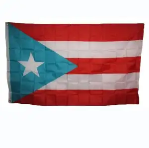 Bandera de Puerto Rico de color azul claro, 3x5 pulgadas, arandelas de latón, para casa