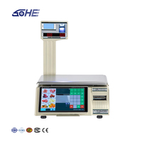 Balance de table intelligente SOHE SHW-TMF66 avec impression de codes-barres, écran tactile en acier inoxydable, identification des objets, OEM, 3-30 kg