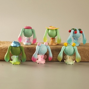 6 pièces/ensemble 7,5 cm Figurine d'anime Filles mignonnes assises Été Miku Catcher Gachapon Boîte à œufs Jouets pour enfants Dessin animé Manga Figurine - Product Image 6