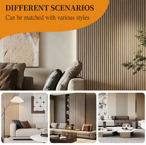 Panneau mural à lattes WPC moderne, grain de bois <span class=keywords><strong>3D</strong></span>, composite, imperméable, ignifuge, panneau décoratif pour revêtement intérieur/extérieur - Product Image 4