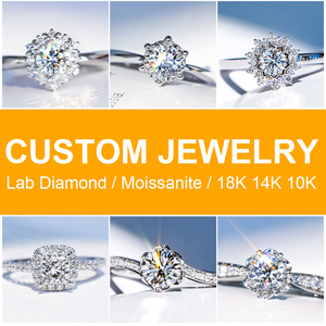 Anel de Noivado em Ouro Sólido 18K 14K <span class=keywords><strong>10K</strong></span> MSR-497 com Moissanite Oval 6*8mm para Mulheres - Product Image 5