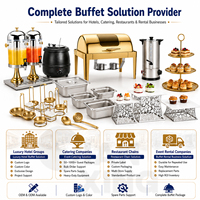 TIANXING Chafing Dish Giratorio con Tapa Enrollable para Restaurante y Hotel, Calentador de Comida y Set de Servir para Catering