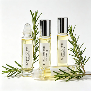 Huile capillaire 100% végane au romarin, roll-on, mélange biologique de ricin et de jojoba, sérum densifiant en gros - Product Image 1